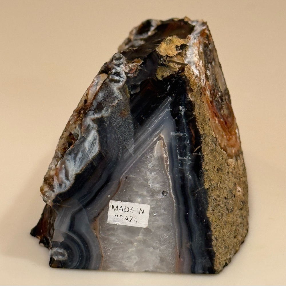 Polished Agate Crystal Geode Bookend Display Piece - Picture 9 of 11